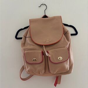 NWT Coach Tan Leather Backpack